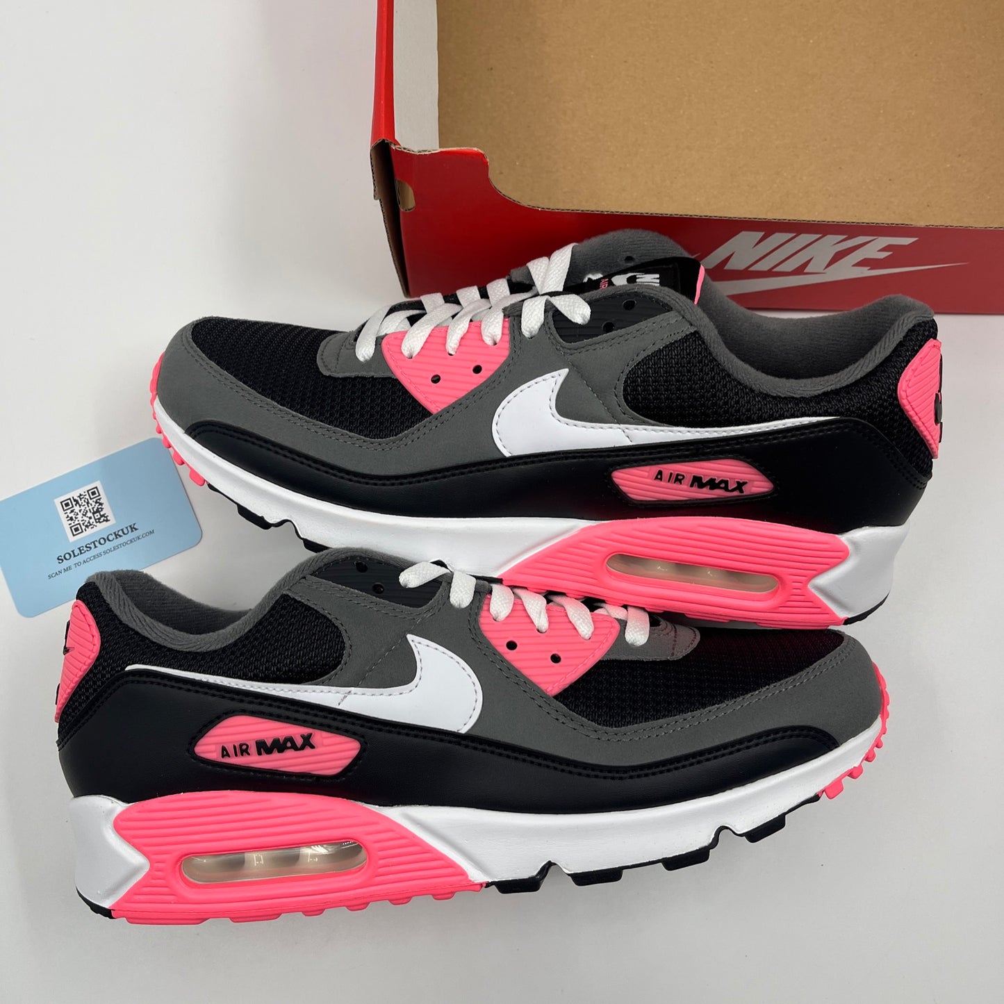 Nike Air Max 90 Black White Iron Grey Pink