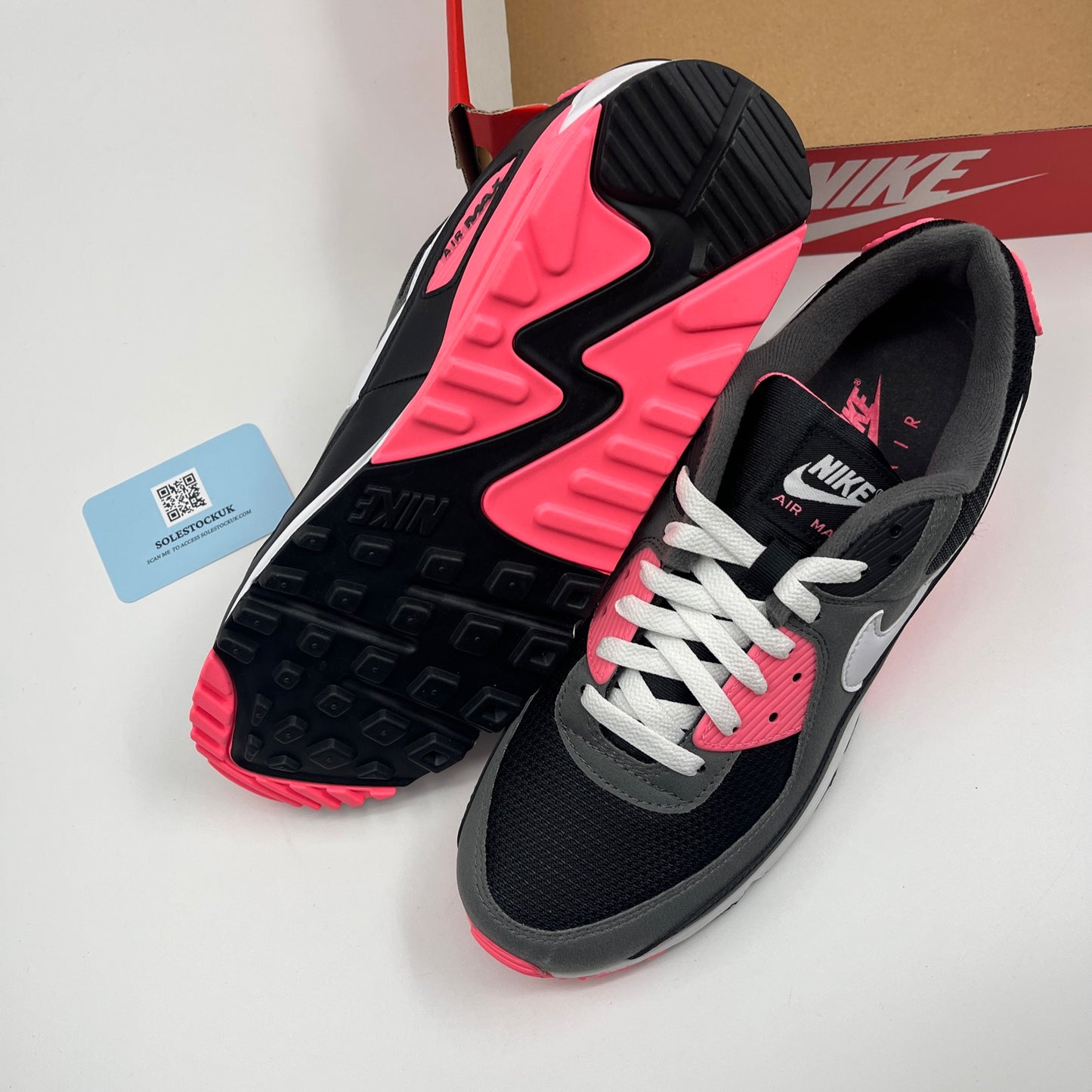 Nike Air Max 90 Black White Iron Grey Pink